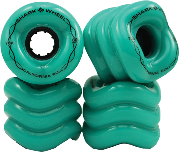 SHARK CALIFORNIA ROLL 60mm 78a SOLID TURQUOISE BLK WHEELS SET