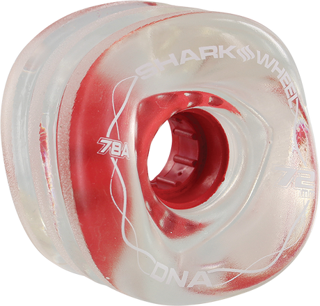 SHARK DNA 72mm 78a CLEAR/RED Wheels Set