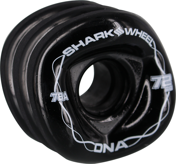 SHARK DNA 72mm 78a SOLID BLACK/WHT WHEELS SET