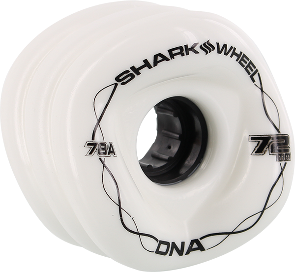 SHARK DNA 72mm 78a SOLID WHITE/BLK WHEELS SET