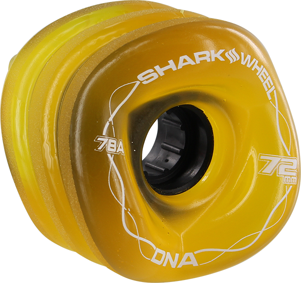SHARK DNA 72mm 78a TRANS.AMBER/WHT WHEELS SET