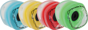 SHARK FIREFLY 70MM 78A CLR W/BLU/RD/GRN/YEL LIGHTS WHEELS SET