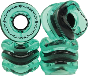 SHARK JAWS 54mm 78a TRANSPARENT EMERALD WHEELS SET