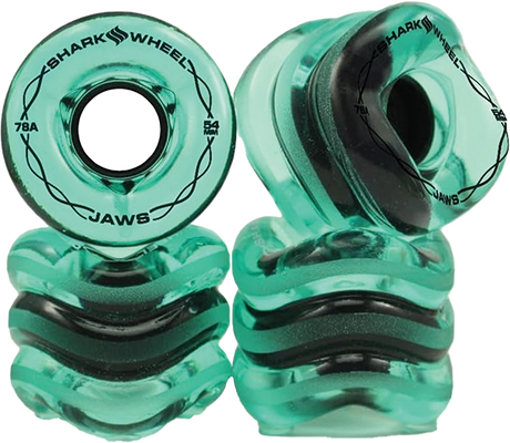 SHARK JAWS 54mm 78a TRANSPARENT EMERALD WHEELS SET