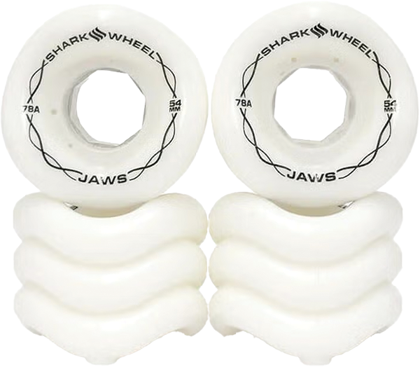 SHARK JAWS 54mm 78a WHITE WHEELS SET