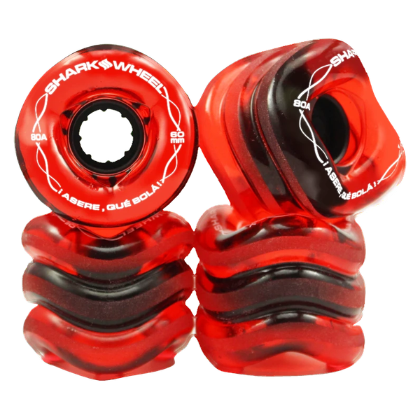 SHARK PEREZ CALIFORNIA ROLL 60MM 80A TRANSLUCENT RED WHEELS SET