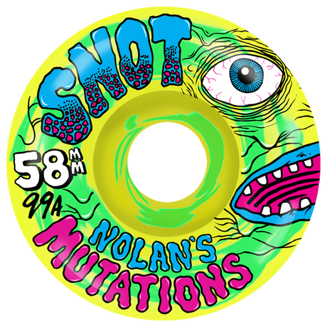SNOT HOUGHTON MUTATIONS CONICAL 58MM 99A GRN/YEL WHEEL SET
