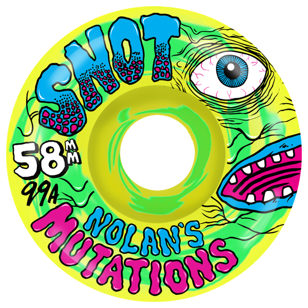SNOT HOUGHTON MUTATIONS CONICAL 58MM 99A GRN/YEL WHEEL SET