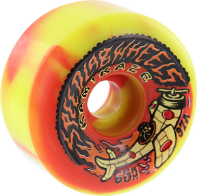 SPEEDLAB KAMIKAZE 65mm 97a YEL/RED SWIRL WHEELS SET