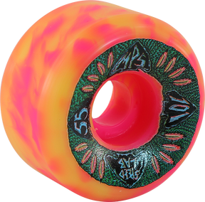 SPEEDLAB MPS 55mm 101a PINK/YEL SWIRL WHEELS SET