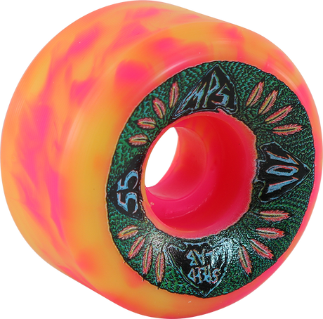 SPEEDLAB MPS 55mm 101a PINK/YEL SWIRL WHEELS SET