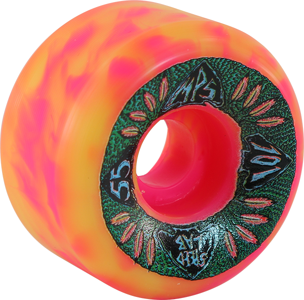 SPEEDLAB MPS 55mm 101a PINK/YEL SWIRL WHEELS SET