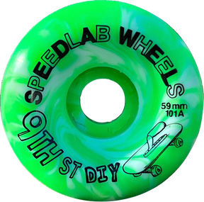 SPEEDLAB 9TH STREET DIY 59mm 101a GRN/WHT SWIRL WHEELS SET