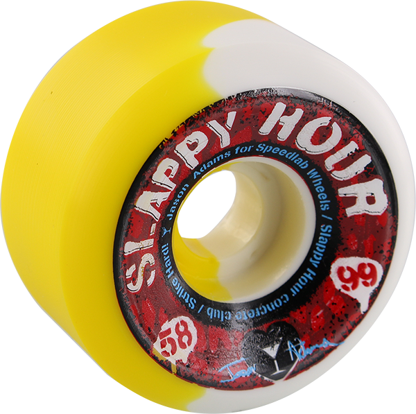 SPEEDLAB ADAMS SLAPPY HOUR 58mm 99a WHT/YEL SWIRL WHEELS SET