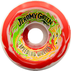 SPEEDLAB GREEN PRO SE 59mm 99a RED/WHT SWIRL WHEELS SET