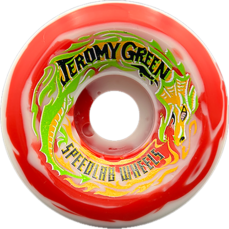 SPEEDLAB GREEN PRO SE 59mm 99a RED/WHT SWIRL WHEELS SET