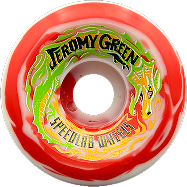SPEEDLAB GREEN PRO SE 59mm 99a RED/WHT SWIRL WHEELS SET