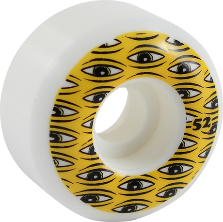 TOY MACHINE ALL SEEING 52mm WHT/YEL WHEELS SET
