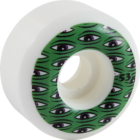 TOY MACHINE ALL SEEING 53mm WHT/GRN WHEELS SET