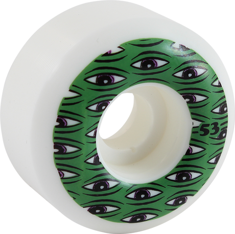 TOY MACHINE ALL SEEING 53mm WHT/GRN WHEELS SET