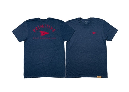 Primitive Arch Pennant Tshirt Navy Heather - Small