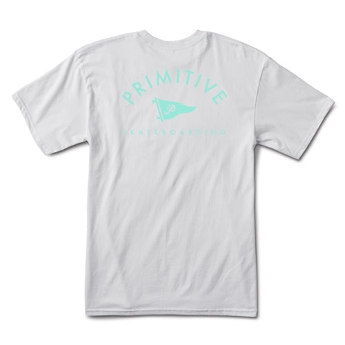 Primitive Arch Pennant Tshirt White Teal