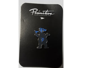 Primitive Bear Lapel Pin Black 1inch