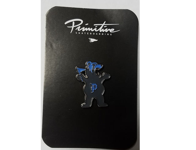 Primitive Bear Lapel Pin Black 1inch