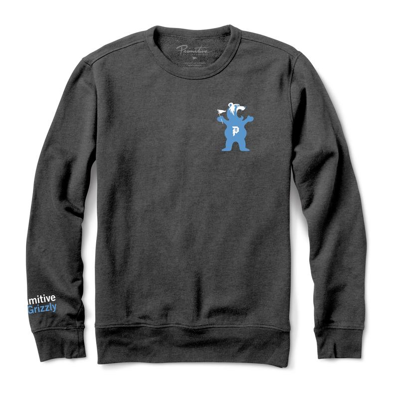 Primitive Bear Crew Fleece Mens Charcoal Heather XL