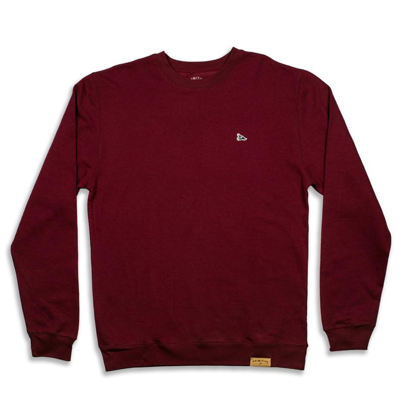 Primitive Logo Patch Crewneck Mens Burgundy XL