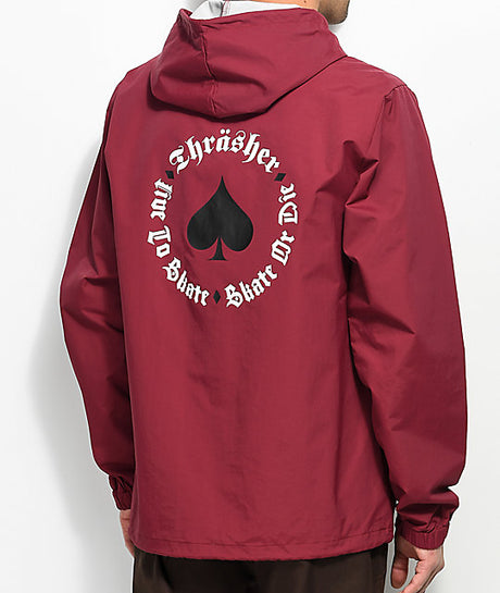 Thrasher New Oath Coach Jacket Burgandy Small