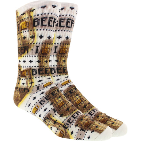 Kurb Beer Island Mens Crew Sock White Onesize