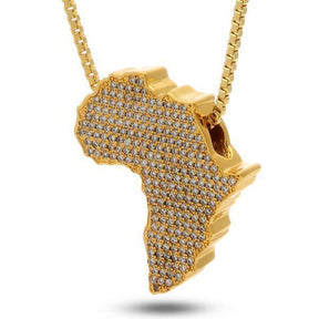 King Ice Africa Snoop Neckalce 18k Gold CZ 3mm 26"