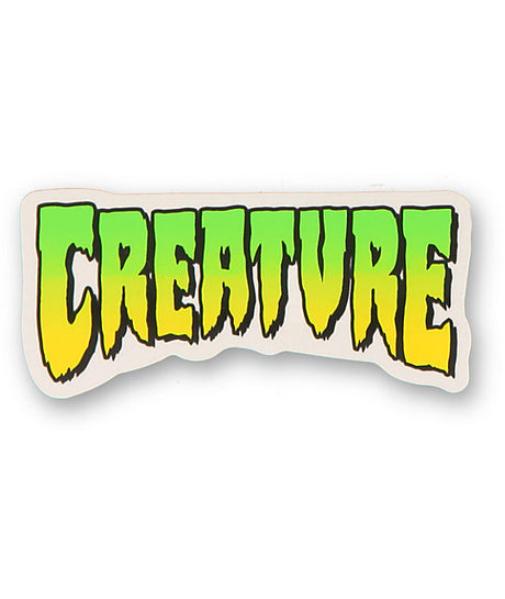 Creature Logo Fade Sticker Green Yellow 2"x4" (2pack)