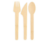 Bambu Utensils 24 pack Bamboo Fork Spoon Knife