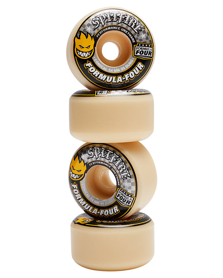 Spitfire F4 Conical Wheels Set Yellow Print 54mm/99d