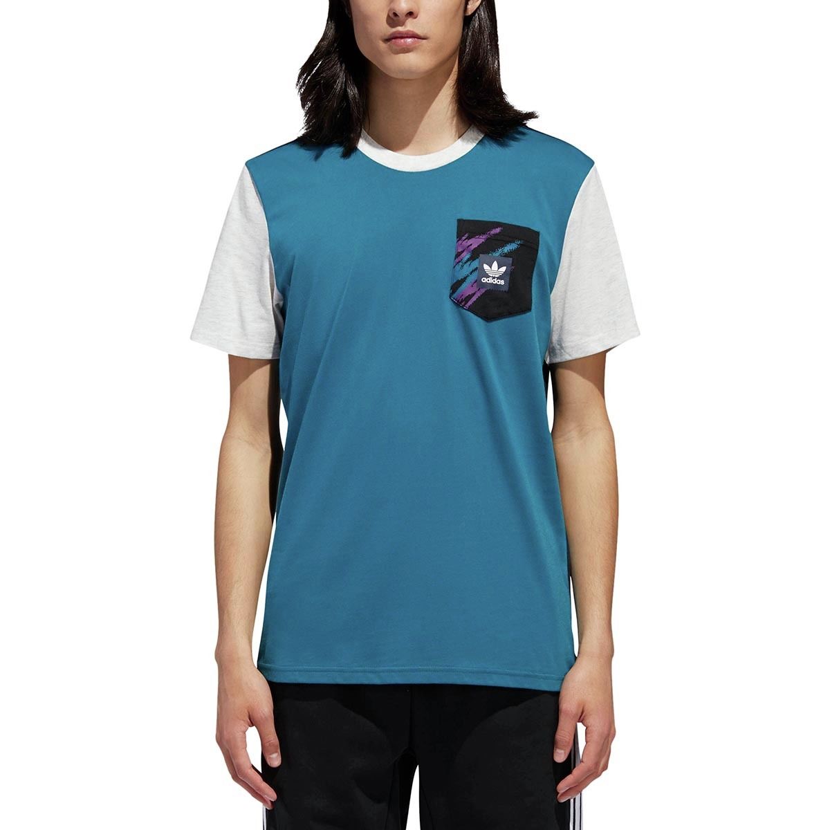 Adidas Tennis Jersey Pocket T Mens Teal Black S