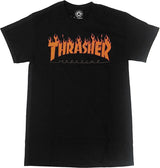 Thrasher Flame HalfTone SS TShirt Black Orange S