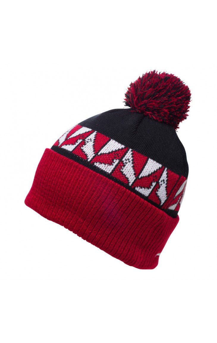 GNU Headspace Pom Beanie Red Black OneSize