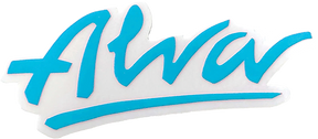 ALVA LOGO DECAL 1.5x4.5" AQUA