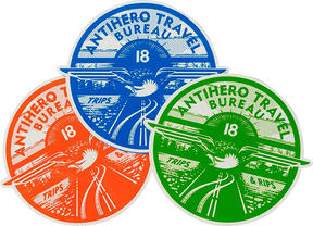 ANTI HERO TRAVEL BUREAU STICKER 3.75"