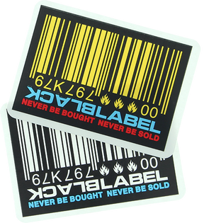 BLACK LABEL BARCODE DECAL STICKER (2 pack)