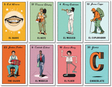 CHOCOLATE LOTERIA 8/PACK ASSORTED DECAL STICKERS