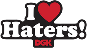 DGK HATERS BLACK/RED STICKER SINGLE