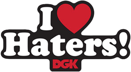 DGK HATERS BLACK/RED STICKER SINGLE