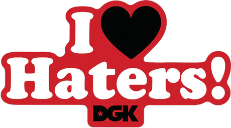 DGK HATERS RED/BLK STICKER SINGLE