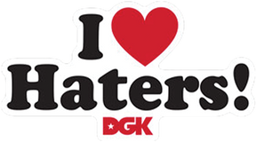 DGK HATERS WHITE/RED STICKER SINGLE