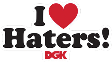 DGK HATERS WHITE/RED STICKER SINGLE