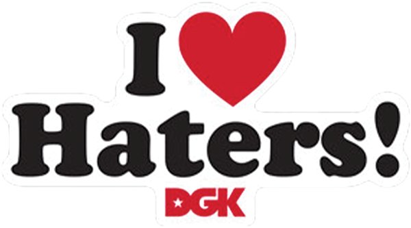DGK HATERS WHITE/RED STICKER SINGLE