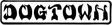 DOGTOWN BAR LOGO 4"x.75" WHT/BLK STICKER